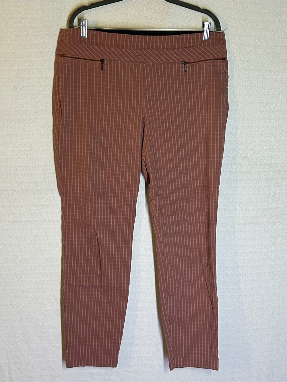 Candie's Rust Pinstripe Skinny Ankle Pants
